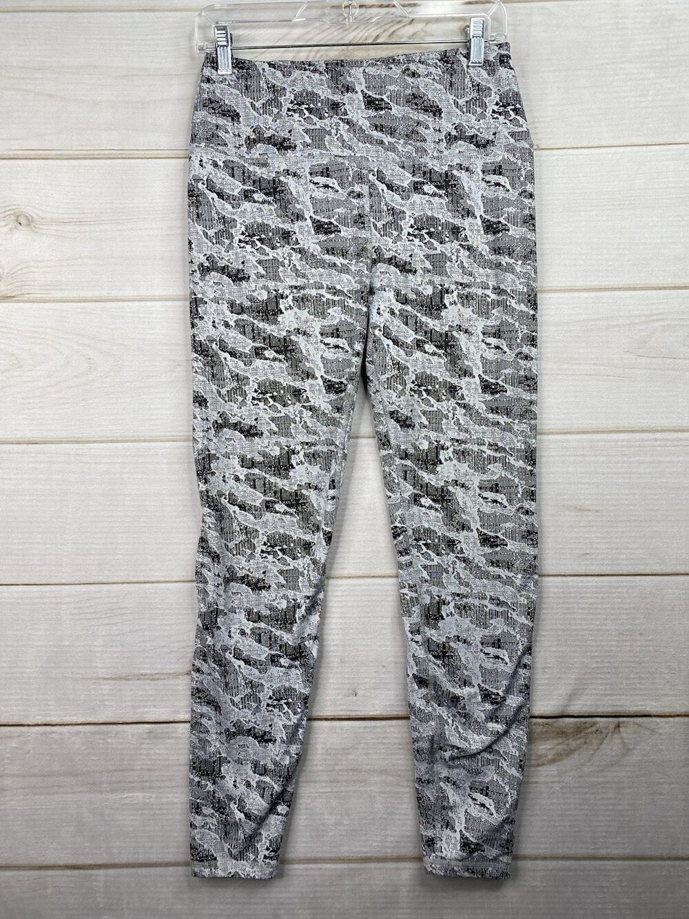 Spyder Active Leggings Womens M Black Digital Camo Abstract Athletic Yoga Run